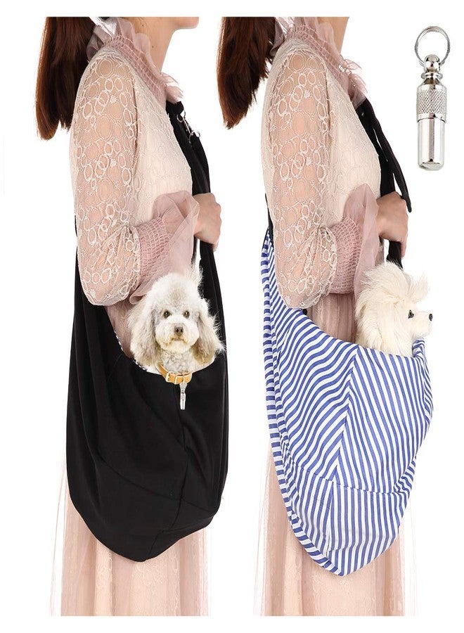 Lynkaye Small Dog & Cat Travel Bag - Hands Free Pet Carrier with Adjustable Strap & Stainless Steel ID Barrel (Black, Up to 12 lbs) - Image 1